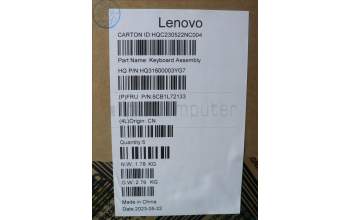 Lenovo 5CB1L72133 C-Abdeckung mit Tastatur, Englisch, Arktisgrau