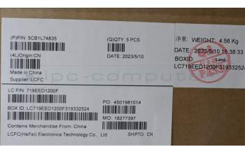 Lenovo 5CB1L74835 COVER Upper Case ASM_CZE/SLK L83A2 FPI/G