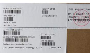 Lenovo 5CB1L74837 COVER Upper Case ASM_ENG L83A2 FP I/G