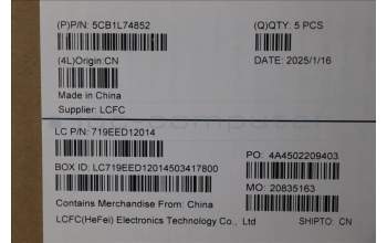 Lenovo 5CB1L74852 C-Cover with keyboard, Portuguese, Iron Grey, FingerPrint, UK