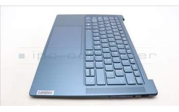 Lenovo 5CB1L80229 C-Abdeckung mit Tastatur, Spanisch, Aquamarinblau
