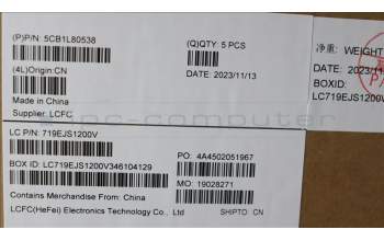 Lenovo 5CB1L80538 COVER Upper Case ASM_HBW L83AA MG