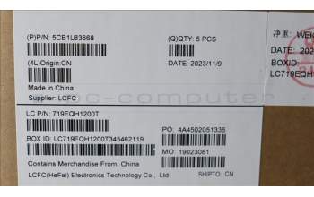 Lenovo 5CB1L83668 C-Cover with keyboard, Belgian, Slate Grey, Backlight, Fingerprint, UK