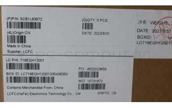 Lenovo 5CB1L83672 C-Cover with keyboard, English, Slate Grey, Backlight, Fingerprint, US