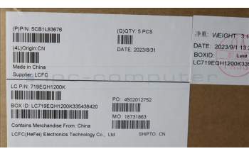 Lenovo 5CB1L83676 C-Cover with keyboard, French, Slate Grey, Backlight, Fingerprint, US