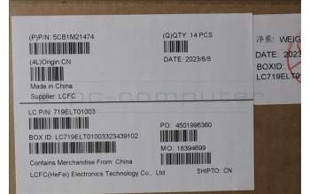 Lenovo 5CB1M21474 FRU KE612_D_COVER_AL_BK W/SCW ROW