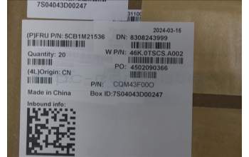 Lenovo 5CB1M21536 A-Cover, ASM, Plastic, 3.2T, 5M Camera, WLAN, COOK