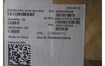 Lenovo 5CB1M21595 COVER FRU C COVER, Clamshell BK Fenrir3