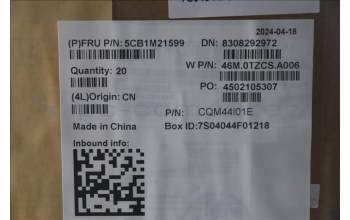 Lenovo 5CB1M21599 FRU C COVER, 2-in-1 WFC BK FR3