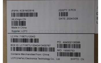 Lenovo 5CB1M23516 C-Cover with keyboard, Portuguese, Arctic Grey, Non-Backlight, Fingerprint, UK