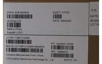 Lenovo 5CB1M23533 C-Cover with keyboard, Switzerland, Arctic Grey, Non-Backlight, Fingerprint, UK