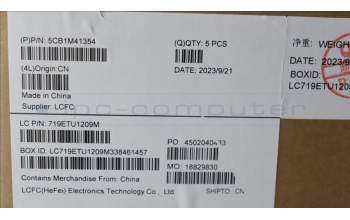 Lenovo 5CB1M41354 C-Cover with keyboard, Slovenian, Frost Blue, Non-Backlight, UK