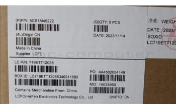 Lenovo 5CB1M45222 C-Cover with keyboard, Slovenian, Arctic Grey, Backlight, Fingerprint, UK