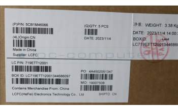 Lenovo 5CB1M46066 C-Cover with keyboard, Nordic, Arctic Grey, Non-Backlight, Fingerprint, UK