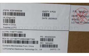 Lenovo 5CB1M46098 C-Cover with keyboard, Belgian, Arctic Grey, Non-Backlight, Non-Fingerprint, UK