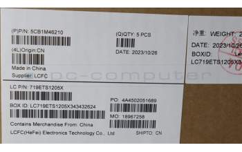 Lenovo 5CB1M46210 C-Cover with keyboard, French, Arctic Grey, Non-Fingerprint, US