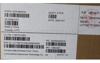 Lenovo 5CB1M46232 C-Cover with keyboard, UK English, Arctic Grey, Non-Fingerprint, UK