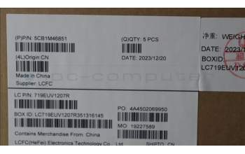 Lenovo 5CB1M46851 C-Cover with keyboard, French, Arctic Grey, Backlight, Fingerprint, US