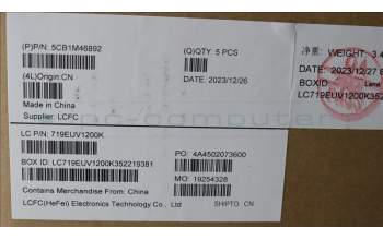 Lenovo 5CB1M46892 C-Cover with keyboard, Italian, Arctic Grey, Backlight, UK