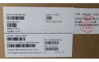 Lenovo 5CB1M47960 C-Cover with keyboard, Nordic, Abyss Blue, Fingerprint, UK