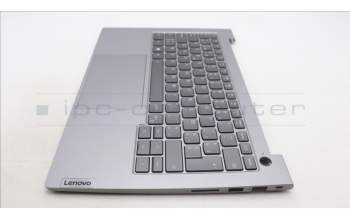 Lenovo 5CB1M48460 C-Cover with keyboard, Belgian, Arctic Grey, Backlight, UK