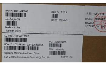 Lenovo 5CB1M48905 C-Cover with keyboard, German, Black, UK