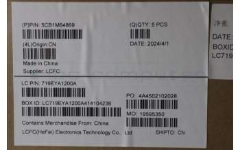 Lenovo 5CB1M64869 C-Cover with keyboard, Italian, White Backlight, UK