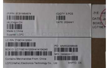 Lenovo 5CB1M64874 C-Cover with keyboard, Portuguese, White Backlight, UK