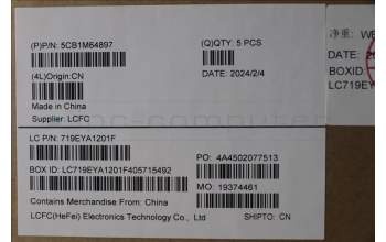 Lenovo 5CB1M64897 C-Cover with keyboard, Hebrew, RGB Backlight, US