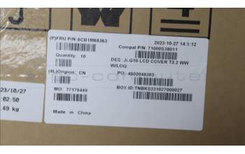 Lenovo 5CB1M65363 LCD Cover, 83DV, W/Antenna, T32, WW_LOQ