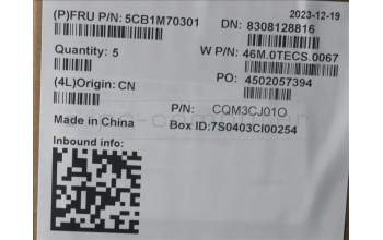 Lenovo 5CB1M70301 C-Cover with keyboard, Danish, Arctic Grey, Backlight, UK