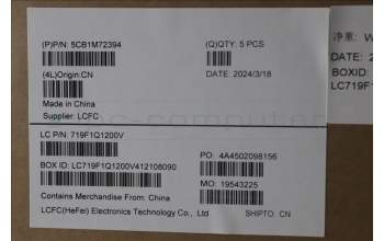 Lenovo 5CB1M72394 C-Cover with keyboard, Spanish, w/Screw, UK