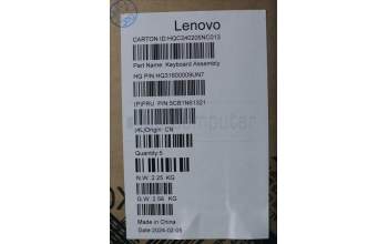Lenovo 5CB1N61321 C-Cover with keyboard, Czech Slovakian, Luna Grey, w/Storm Grey Keycaps, UK