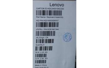 Lenovo 5CB1N61344 C-Cover with keyboard, Nordic, Luna Grey, w/Grey Keycaps, UK