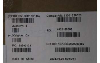 Lenovo 5CB1N61450 C-Cover with keyboard, Bulgarian, Eclipse Black, White Backlight, UK