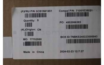 Lenovo 5CB1N61451 C-Cover with keyboard, Czech Slovakian, Eclipse Black, White Backlight, UK