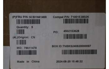 Lenovo 5CB1N61469 C-Cover with keyboard, Portuguese, Eclipse Black, RGB Backlight, UK