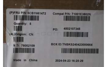 Lenovo 5CB1N61472 C-Cover with keyboard, Nordic, Eclipse Black, RGB Backlight, UK