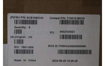 Lenovo 5CB1N62141 C-Cover with keyboard, Portuguese, White, RGB Backlight, UK