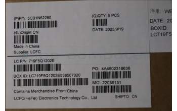 Lenovo 5CB1N62280 COVER Upper Case ASM_USA ENG L 83DNTT PS