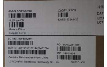 Lenovo 5CB1N62382 C-Cover with keyboard, Hungarian, Fingerprint, Forcepad, UK