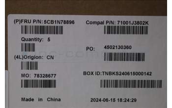 Lenovo 5CB1N78896 C-Cover with keyboard, Italian, Cloud Grey, Backlight, Non-Fingerprint, UK