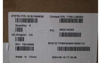 Lenovo 5CB1N84636 C-Cover with keyboard, Switzerland, Cloud Grey, Non-Backlight, Non-Fingerprint, UK