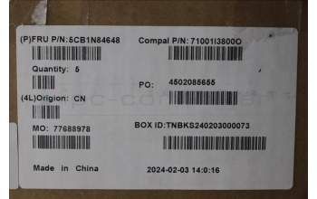 Lenovo 5CB1N84648 C-Cover with keyboard, US English Euro, Luna Grey, Backlight, US