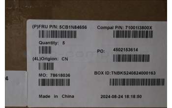 Lenovo 5CB1N84656 C-Cover with keyboard, Italian, Luna Grey, Backlight, UK