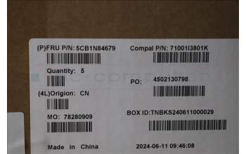 Lenovo 5CB1N84679 C-Cover with keyboard, US English Euro, Luna Grey, RGB Backlight, US