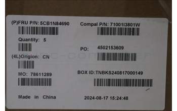 Lenovo 5CB1N84690 C-Cover with keyboard, Portuguese, Luna Grey, RGB Backlight, UK