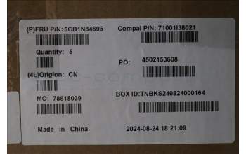 Lenovo 5CB1N84695 C-Cover with keyboard, German, Luna Grey, RGB Backlight, UK