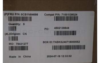 Lenovo 5CB1N84698 C-Cover with keyboard, Belgian, Luna Grey, RGB Backlight, UK