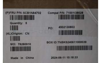 Lenovo 5CB1N84702 C-Cover with keyboard, Bulgarian, Luna Grey, RGB Backlight, UK